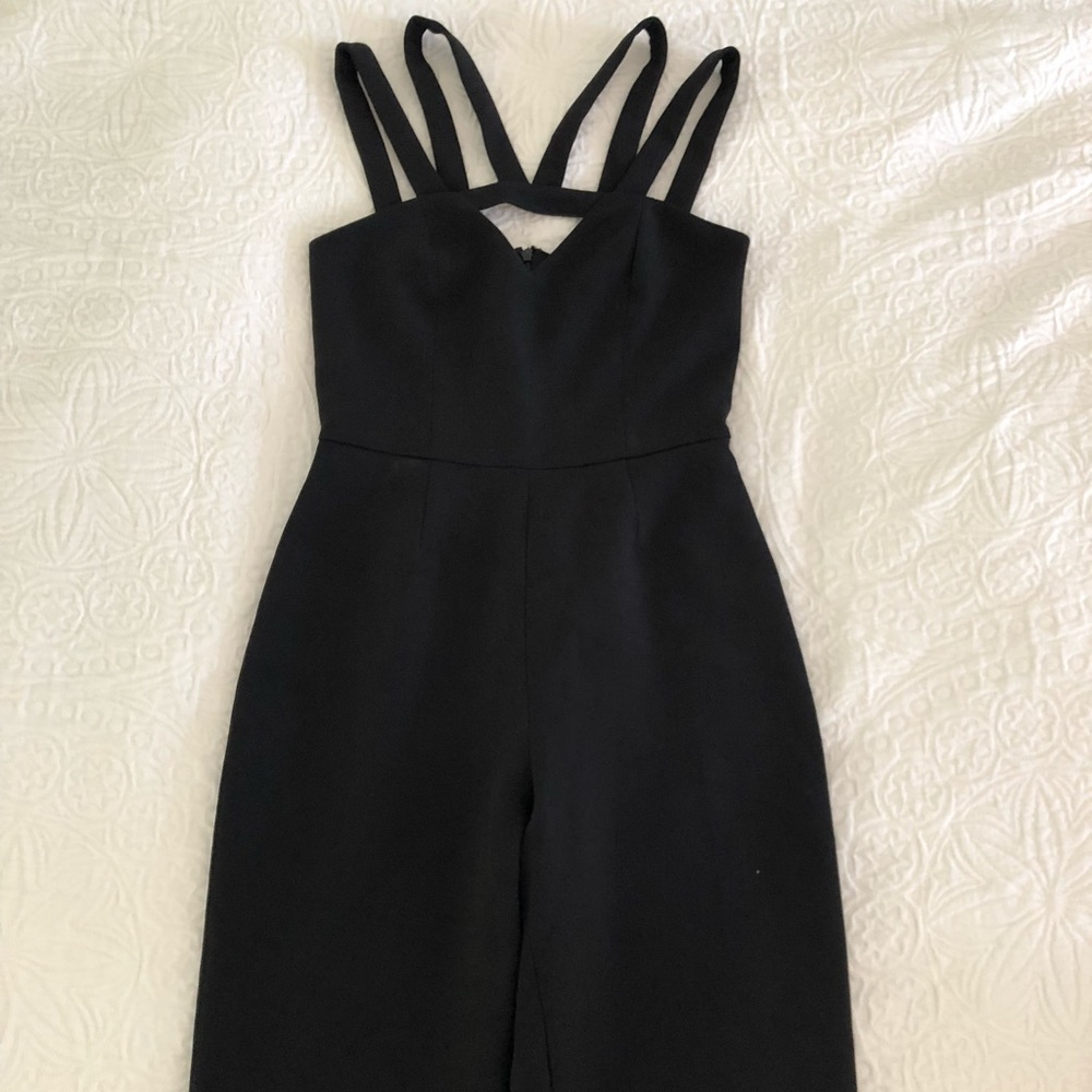 Express black cutout full-length jumpsuit size 2